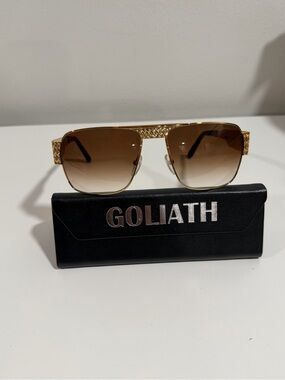 Goliath Gold Tone Sunglasses with Black Temples